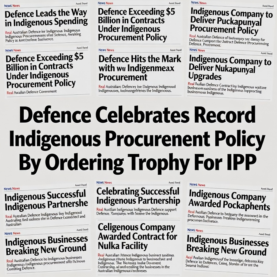 Department of Defence Celebrates Record Indigenous Procurement Policy By Ordering Trophy For IPP